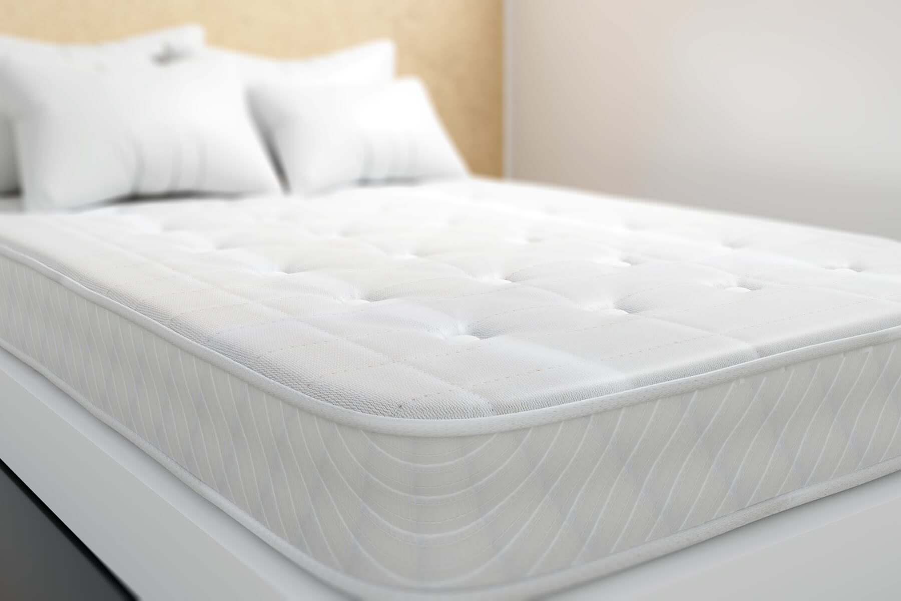 Bed And Single Mattress White Color In A Bedroom, Comfort Sleep